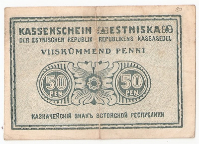 Estonia 50 Penni 1919 F foto