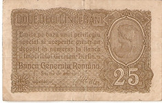 ROMANIA 25 BANI BGR 1917 VF foto