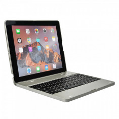 Husa carcasa cu tastatura bluetooth pentru Ipad 2/3/4, argintiu foto