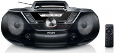 Micro Sistem Philips AZ787, CD/MP3 Player, Caseta (Negru) foto