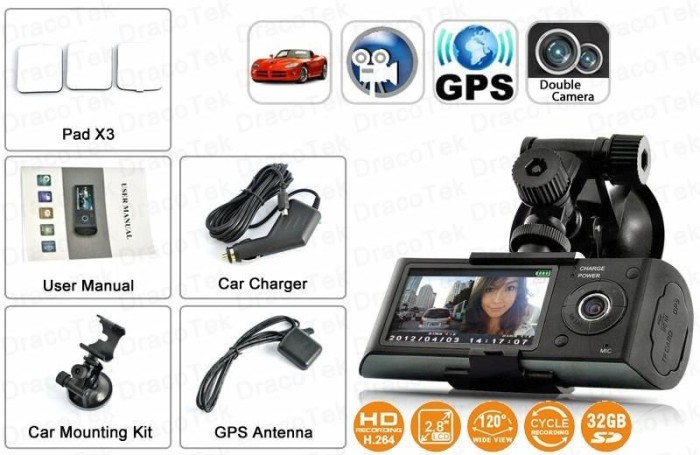 Camera auto duala dedicata scolilor de soferi cu GPS DCV01 Camera auto duala dedicata scolilor de soferi cu GPS DCV01