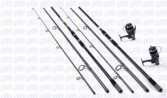 Set 2 lansete crap 3,6m cu 2 mulinete DA 6000 cu baitruner 6 rulmenti foto