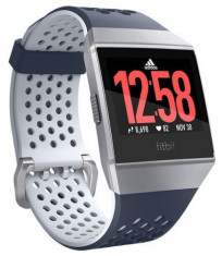 Bratara Fitness Fitbit Ionic Adidas Edition, Bluetooth, GPS, Rezistent la apa (Albastru/Gri) foto