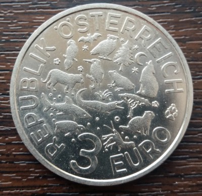 (M291) MONEDA AUSTRIA - 3 EURO 2017, SERIA PASARI - EISVOGEL foto