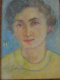 Cumpara ieftin Lili Popescu Hrusca , tempera si creioane colorate., Portrete, Impresionism