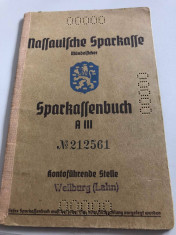 WW II - CARNET DE ECONOMII SPARKASSENBUCH A III GERMANIA - DEUTSCHES REICH foto