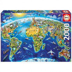 Puzzle World Landmarks Globe 2000 Piese foto