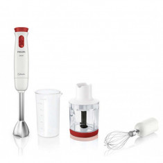 Blender de mana Philips ProMix HR1625/00, putere 650 W, functie turbo, alb/rosu foto