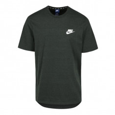 Tricou verde barbatesc cu terminatie rotunjita Nike foto