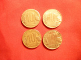 Set 4 Monede 10 centavos 1946 ,&#039;47 ,&#039;48 ,&#039;50 Argentina ,cal. f.buna, America Centrala si de Sud