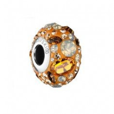 Talisman din Cristale Swarovski, Kyte, Charm, Pandantiv, Compatibil Bratari Pandora, Galben foto