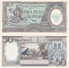 INDONEZIA 50 rupiah 1964 UNC!!! foto