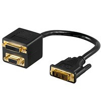 Adaptor DVI tata - DVI-I mama + SVGA mama; Cod EAN: 4040849687358 foto