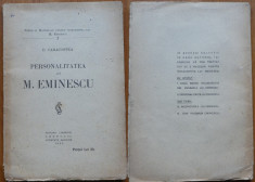 Caracostea , Personalitatea lui Eminescu , 1926 , editia 1 foto