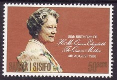 Samoa i Sisifo 1980 - Aniversarea 80 ani ,1v.neuzat,perfecta stare(z)