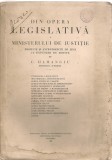 DIN OPERA LEGISLATIVA A MINISTERULUI DE JUSTITIE - C. HAMANGIU - 1932