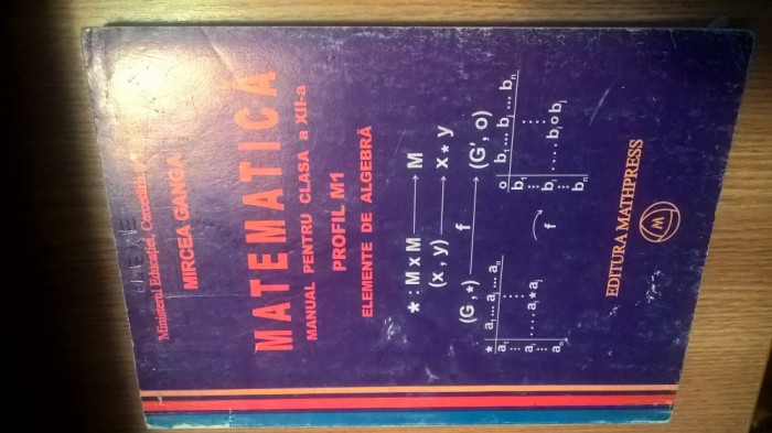 Matematica, clasa a XII-a, Profil M1 - Elemente de algebra - Mircea Ganga (2007)