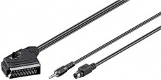 Cablu audio video 2.0 m SCART tata &amp;gt; 3.5 mm stereo tata + S-VHS tata, 2.0m; Cod EAN: 4040849507779 foto