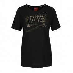 Tricou negru cu print auriu pentru femei - Nike Metallic foto