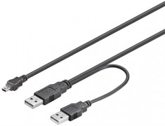 Cablu USB 2.0 2x A tata - A mama negru 1.8m; Cod EAN: 4040849933523 foto