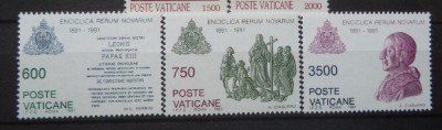 VATICAN 1991 &amp;ndash; ANIVERSARE RELIGIOASA, serie MNH, MT14 foto