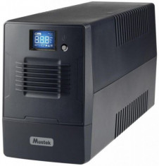 UPS Mustek PowerMust 600 Line Interactive LCD, 600VA/360W, 4 x IEC C13, USB (Negru) foto