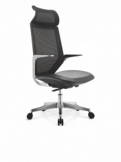 Scaun de birou ergonomic tapitat cu piele ecologica &amp;quot;Genesis II&amp;quot; Black, l64xA60xH113-125 cm foto