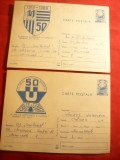 2 Carti Postale ilustrate - 50 Ani Clubul U Cluj - cu Antet Comturist ,cod 308, Circulata, Printata