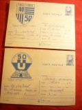 2 Carti Postale ilustrate - 50 Ani Clubul U Cluj - cu Antet Comturist ,cod 308