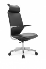 Scaun de birou ergonomic tapitat cu piele ecologica &amp;quot;Genesis&amp;quot; Black, l64xA60xH113-125 cm foto