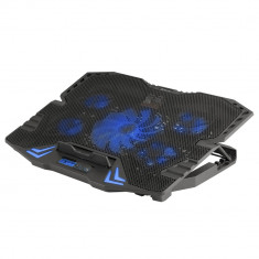 Stand cu sistem de racire pentru notebook gaming, 5 ventilatoare si ecran LCD, NGS; Cod EAN: 8435430609417 foto