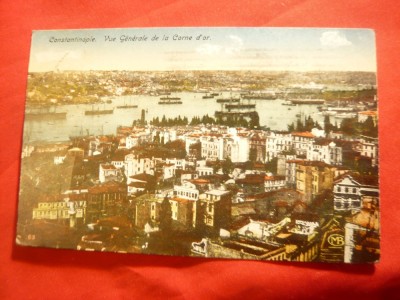Ilustrata -Constantinopol - Vedere Corne D&amp;#039;Or ,circulat 1923 foto