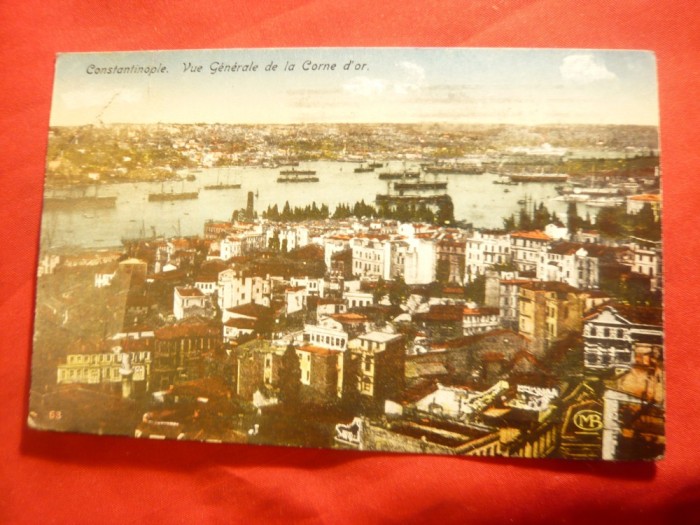 Ilustrata -Constantinopol - Vedere Corne D&#039;Or ,circulat 1923
