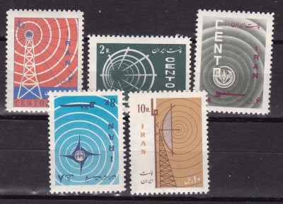Iran 1966 telecomunicatii radio MI 1304-1308 MNH foto