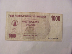 CY - 1000 dollars dolari 2006 Zimbabwe foto