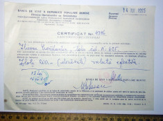 RAR = CEC DE CALATORIE - BANCA DE STAT A RPR - 1965 foto