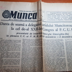 ziarul munca 7 decembrie 1961-cuvantarea lui gheorghiu-dej la congresul PCUS