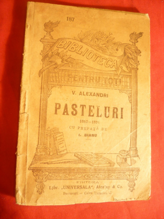 V.Alecsandri - Pasteluri 1862-1874 , BPT 187 , prefata I.Bianu