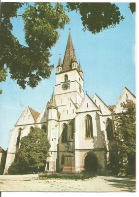 (A)carte postala(ilustrata)-SIBIU-Catedrala evanghelica foto