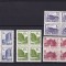 ROMANIA 1991 LP 1257 HOTELURI SI CABANE I FARA FILIGRAN BLOCURI DE 4 TIMBRE MNH
