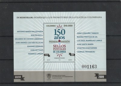 150 de timbre .promotori ai filateliei in ,Columbia. foto
