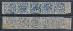 1864 ROMANIA Principatele Unite 30 parale streif 5 neuzat cu perechi intoarse foto