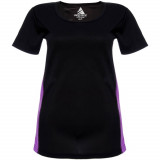 Cumpara ieftin Tricou sport negru/violet Active Wear, la baza gatului, de dama