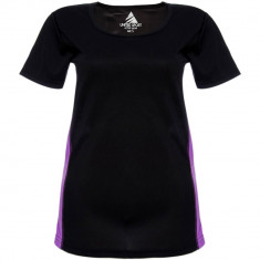 Tricou sport negru/violet Active Wear, la baza gatului, de dama