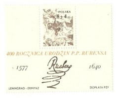 Polonia 1977 - picturi Rubens, colita neuzata foto