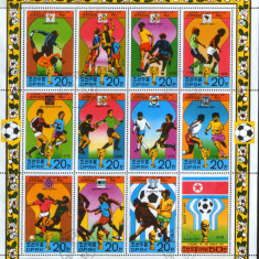 Korea de Nord - Bloc stampilat 1978 - Fotbal - Istoria Cupei Mondiale