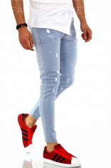 Blugi slim fit - barbati conici skinny casual - COLECTIE NOUA - A1354 D2-4 foto