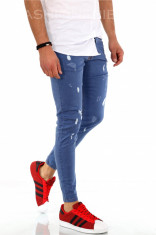 Blugi slim fit - barbati conici skinny casual - COLECTIE NOUA - A1348 foto