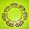 Ornament lampa bronz aurit vechi elemnte inimioara.
