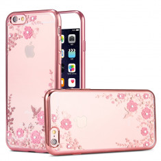 Husa iPhone 5 si 5S - Luxury Flowers Rose Gold foto